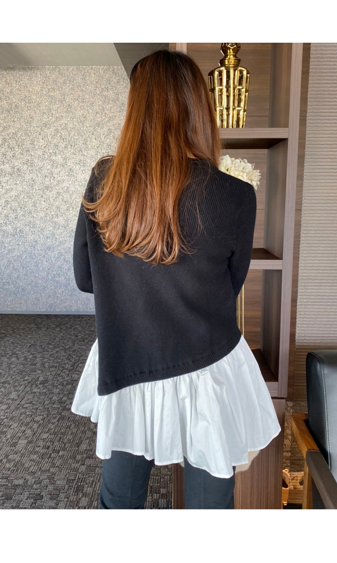 シャツドッキングレイヤードニット【8d-831-02301】
