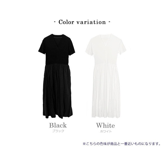 【SaturdayClub】Vネック流体ワンピース(送料無料） B.C STOCK ワンピース ウォッシャブル / ドット無地Vネック