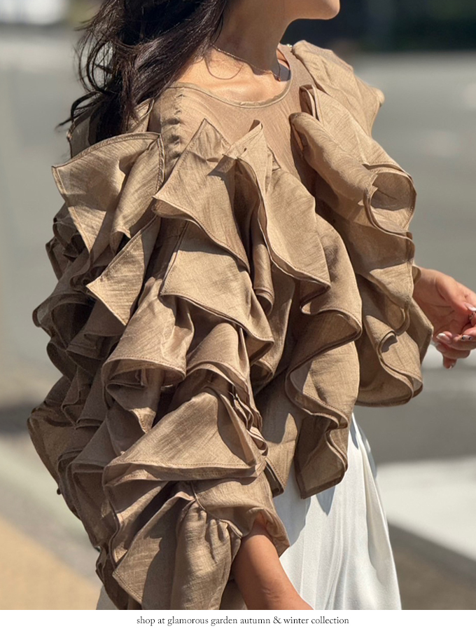 ラッフルフリルブラウス【7f-114-06270】
