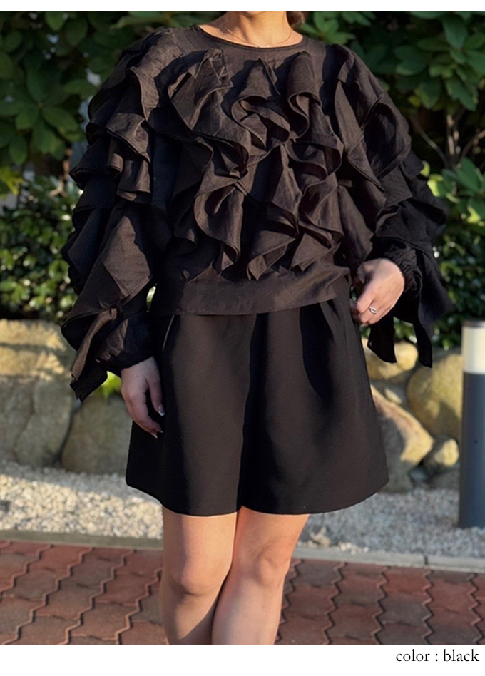 ラッフルフリルブラウス【7f-114-06270】