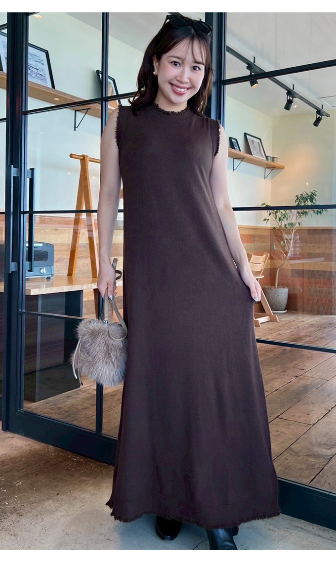 【24時間以内/早い者勝ち】テーラーメイド ノースリーブ ワンピース Mサイズ ナチュラルベーシックノースリーブワンピース【7f-831-05795】