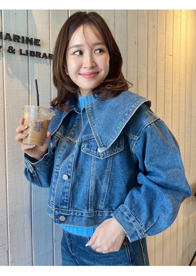 ビッグカラーデニムジャケット【7f-831-05752】