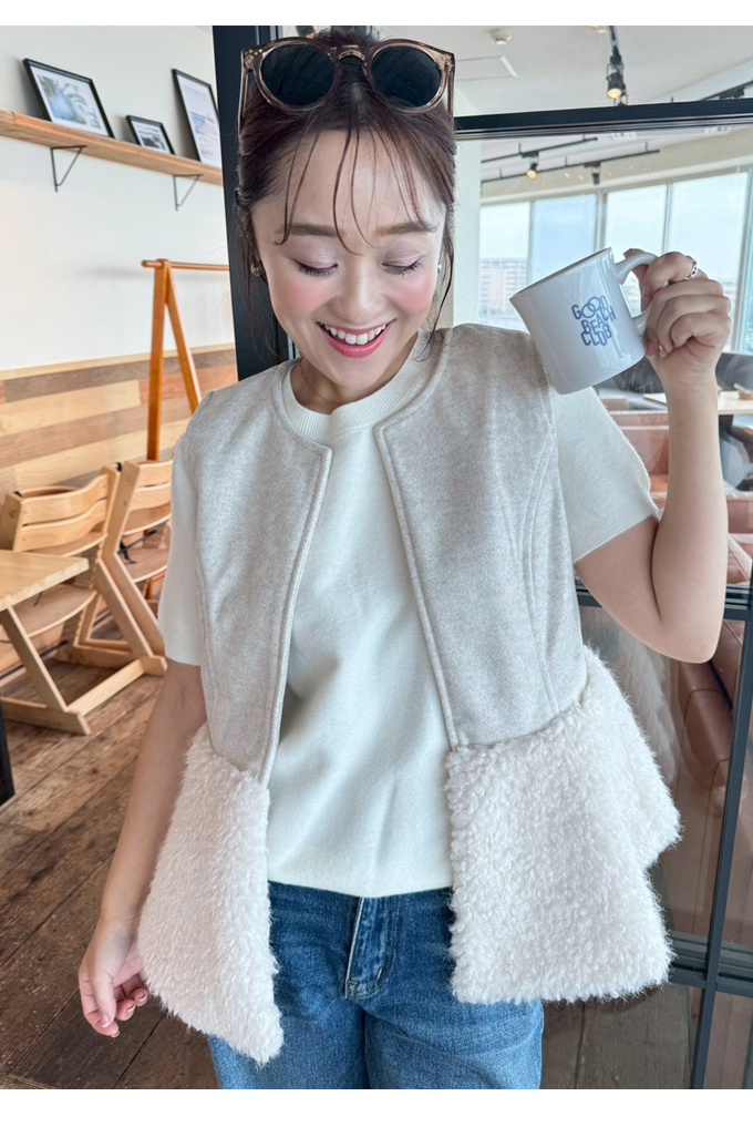 フェイクボア切り替えジレ【7f-831-05786】