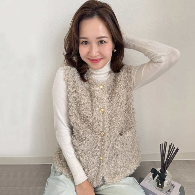 ミランカ プードルボアベスト 未使用 プードルボアベスト【7f-831-05920】