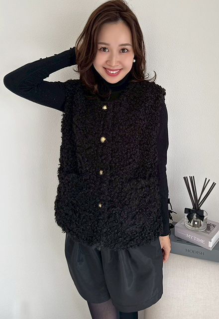 ミランカ プードルボアベスト 未使用 プードルボアベスト【7f-831-05920】