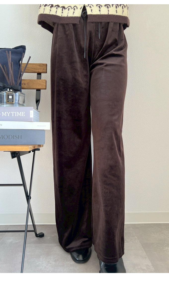 ベロアストレートパンツ【7f-831-05924】