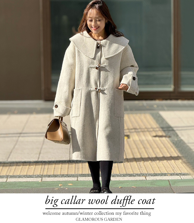 大幅値下げ可  ウールダッフルコート フェイクウールオーバーサイズダッフルコート【大きいサイズ】 通販