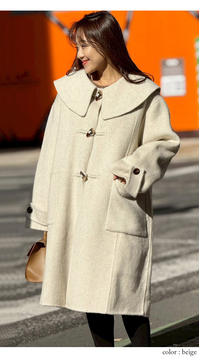 大幅値下げ可  ウールダッフルコート フェイクウールオーバーサイズダッフルコート【大きいサイズ】 通販