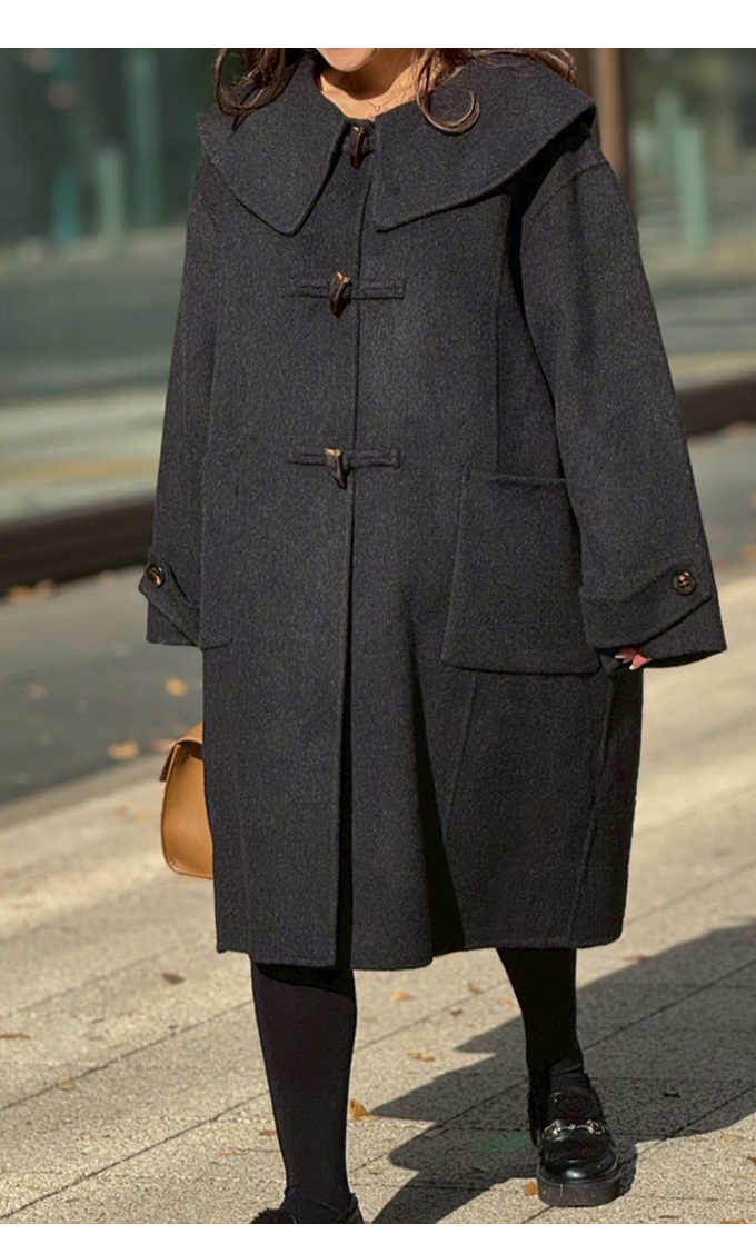 ビッグカラーウールダッフルコート【7f-831-05959】