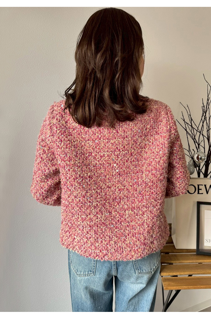 ノーカラーツイードJK【7f-831-06046】