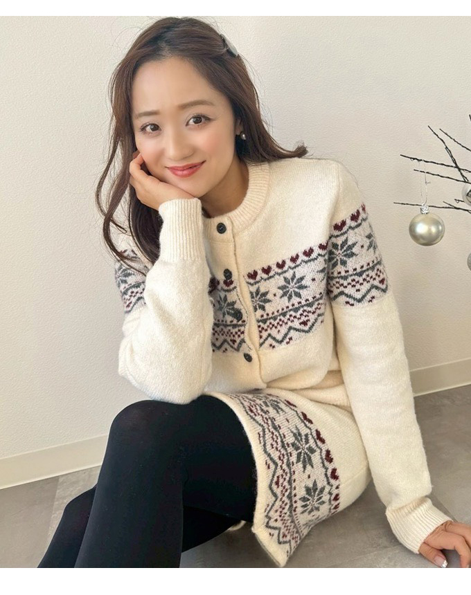 年始特価！ROSEBUD民族柄 長袖ニット セットアップ 年末特価！ROSEBUD民族柄 長袖ニット セットアップ
