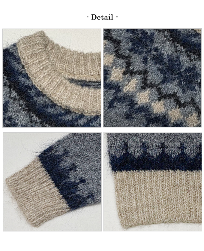 ノルディック柄ニット【7f-831-06097】