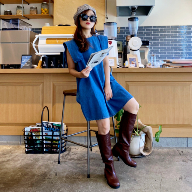 デニムミニワンピース 8d 1 066